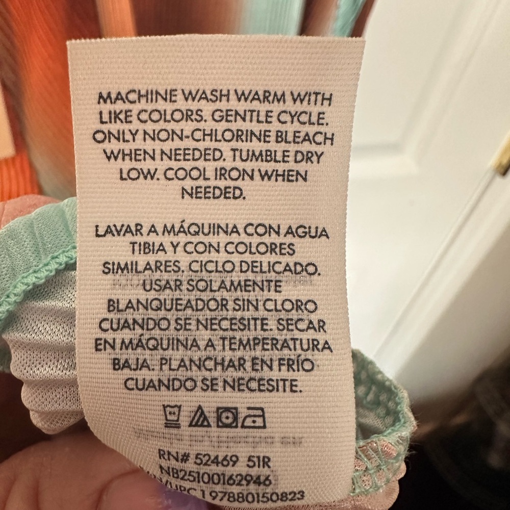 NWTS No Boundaries Pleated Mini Dress Rust & Blue Ombré sz XL - Picture 9 of 9